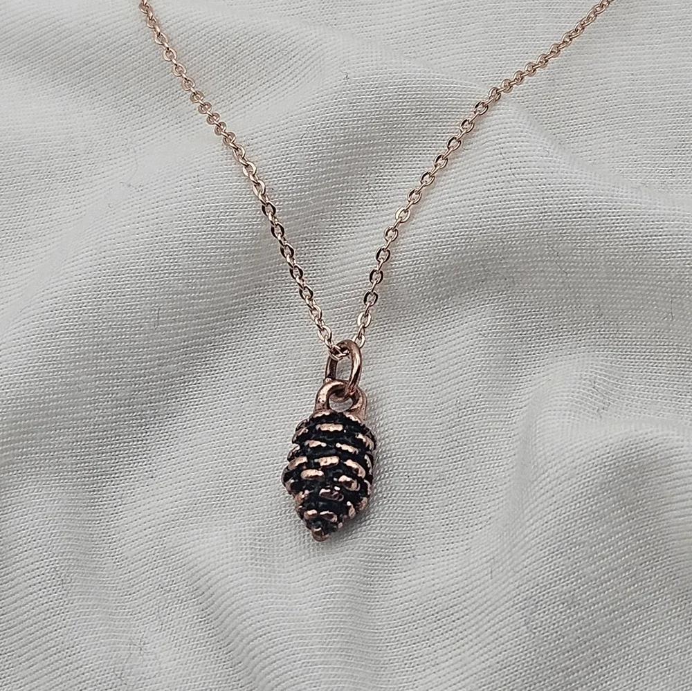 Rose Gold Pinecone Necklace